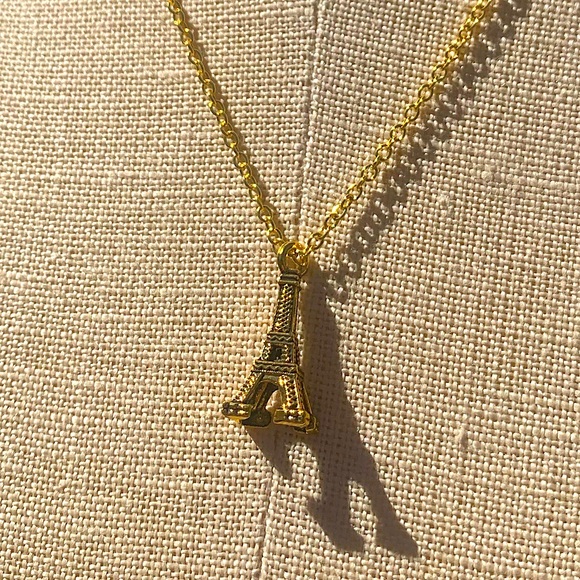 Hand Crafted Jewelry - NWT Sterling Silver Plated Chain with Eiffel Tower Charm Necklace